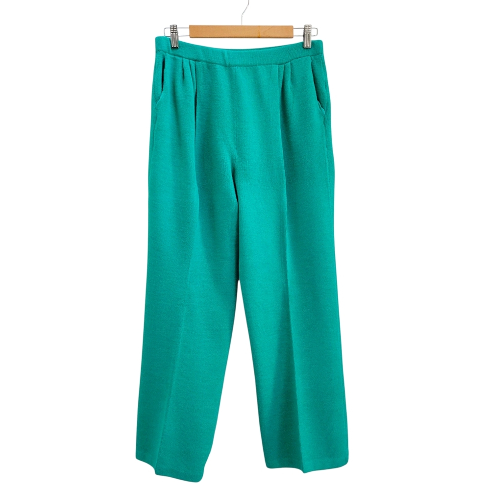 St. John Collection Vintage Pull On Knit Pleat Front Elastic Waist Pants Size 10